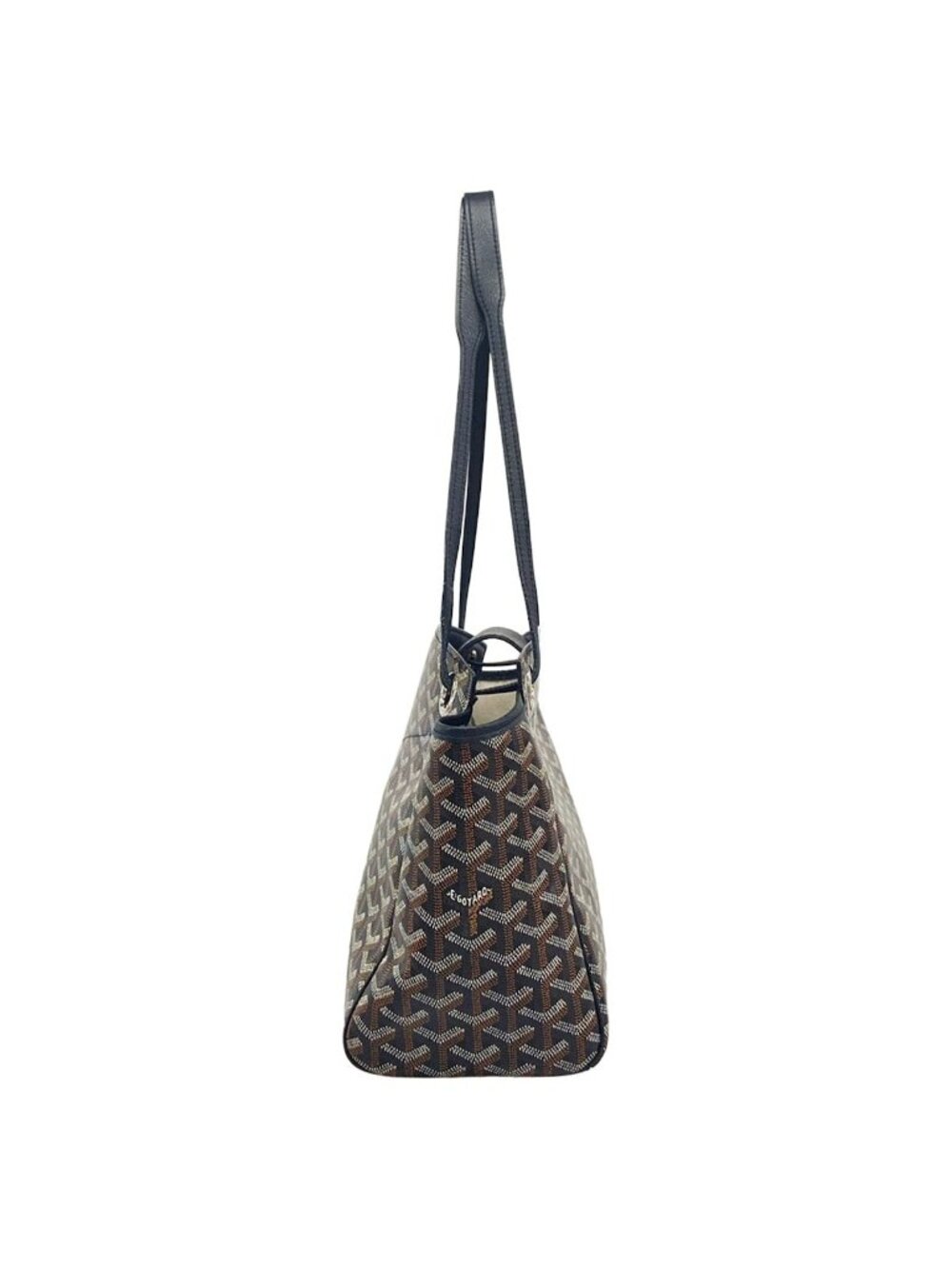 Goyard Tote Bag Luet PM Dark Brown Black Leather - Picture 4 of 15